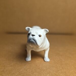 Charming White Ceramic Bulldog Figurine
